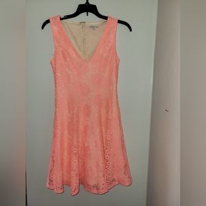 Charlotte Russe Bright Pink Floral Lace Dress